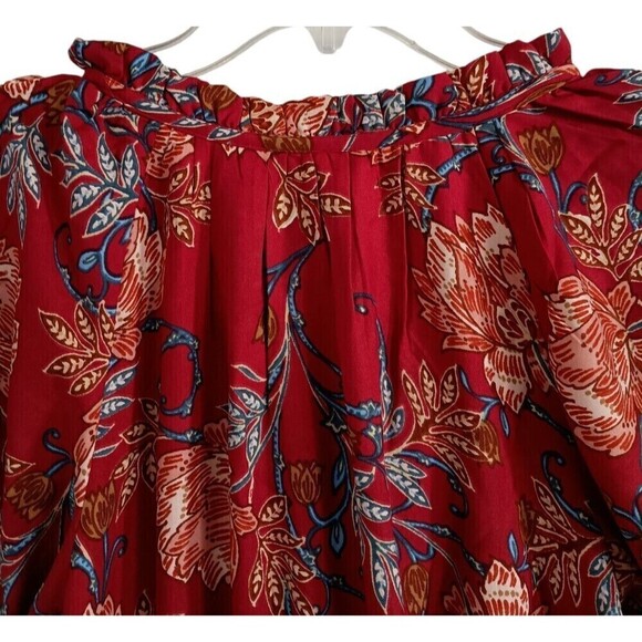 Band of the Free Dress Medium Connie Garnet Blush Boho Red Tiered Skirt Tassels - Picture 11 of 15